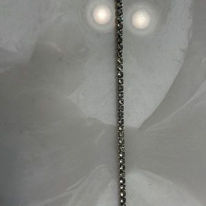 Diamond silver choker necklace